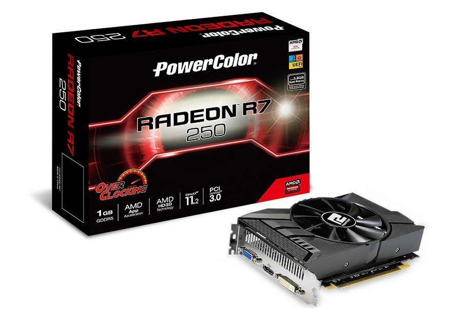 Amd r7 graphics характеристики. POWERCOLOR r7 250 1gb. R7 240 1gb gddr5 128bit. POWERCOLOR AMD Radeon r7 240. AMD Radeon r7 1gb.