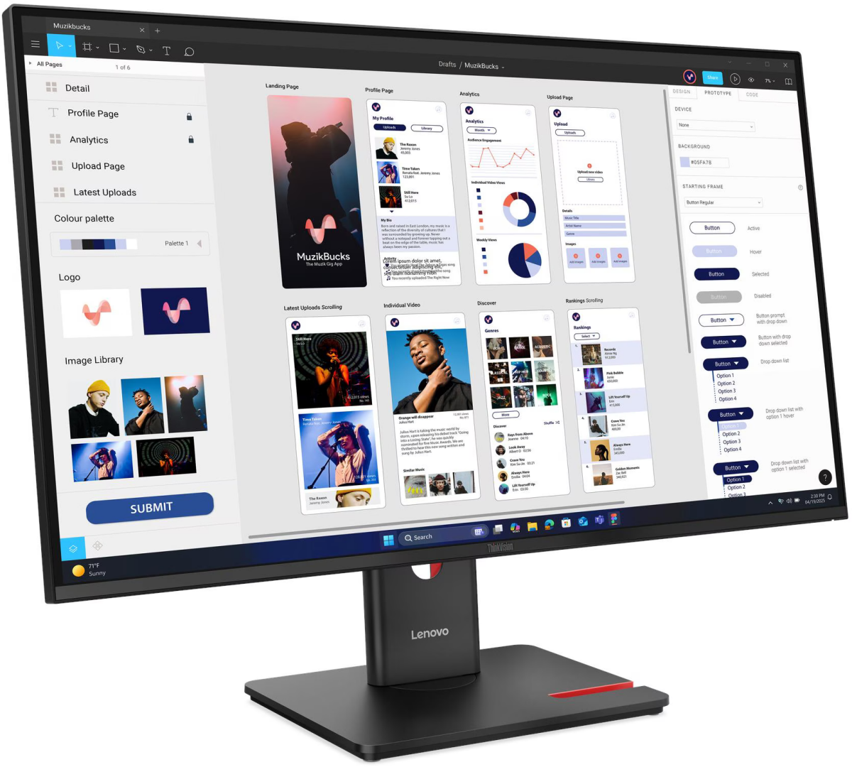 Монитор Lenovo 32" ThinkVision T32UD-40 (64B0GAR1CB)