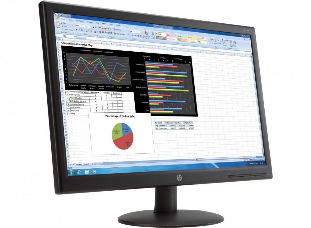 Монитор HP 24" V241p (K0Q34AA)