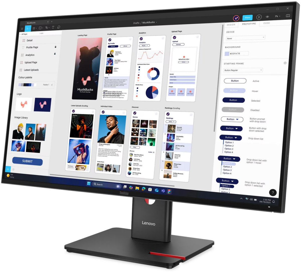 Монитор Lenovo 32" ThinkVision T32UD-40 (64B0GAR1CB)