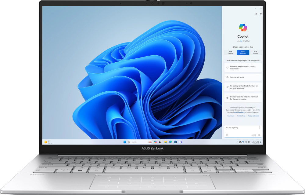 Ноутбук ASUS UX3405MA Zenbook 14 OLED Foggy Silver (QD993)