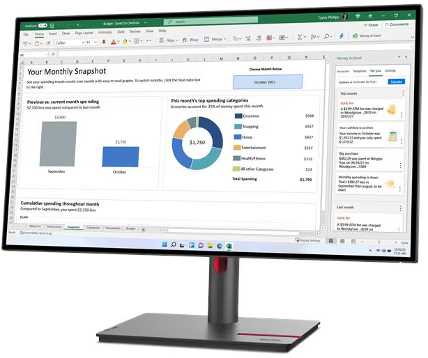 Монитор Lenovo 27" ThinkVision P27h-30 (63A1GAT1UK)