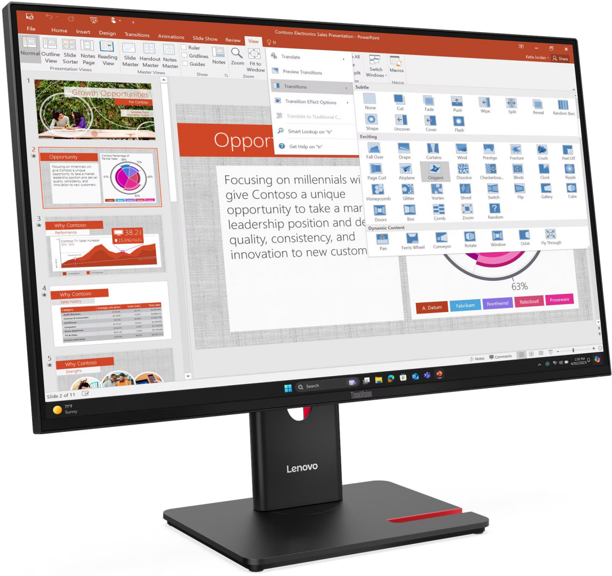 Монитор Lenovo 27" ThinkVision T27-40 (64A5MAR6CB)