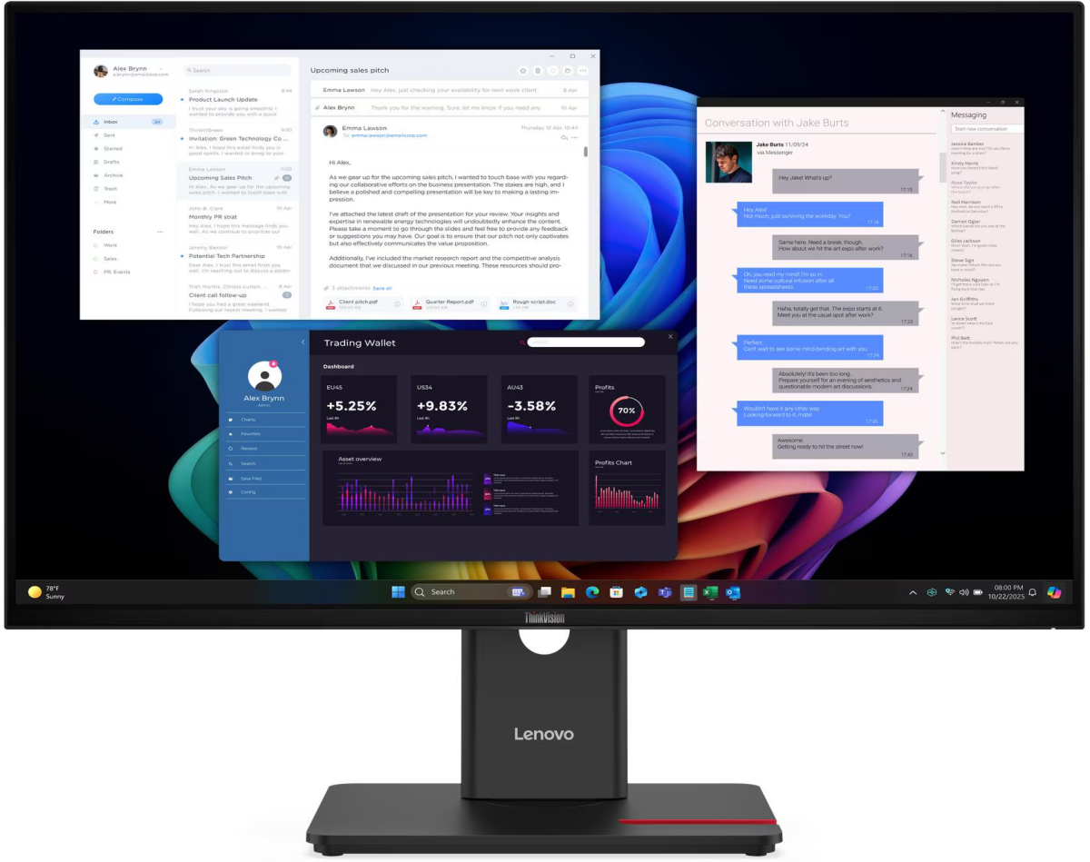 Монитор Lenovo 27" ThinkVision T27UD-40 (64AFGAR2CB)